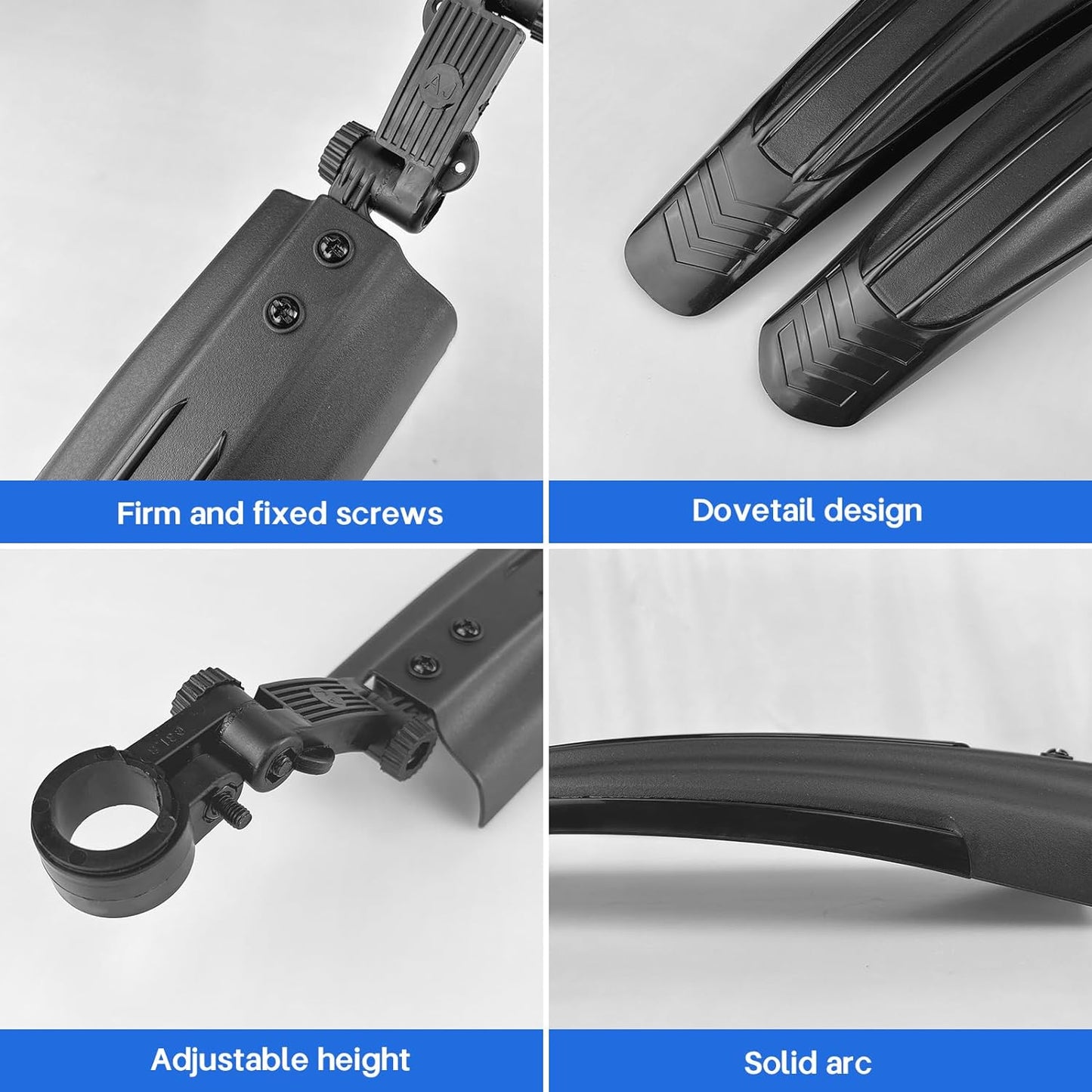 CNMTCCO Bike Mudguard Set, Portable Bicycle Cycling Front and Rear Mudguards, Adjustable Mud Guards for Road MTB Mountain Bike