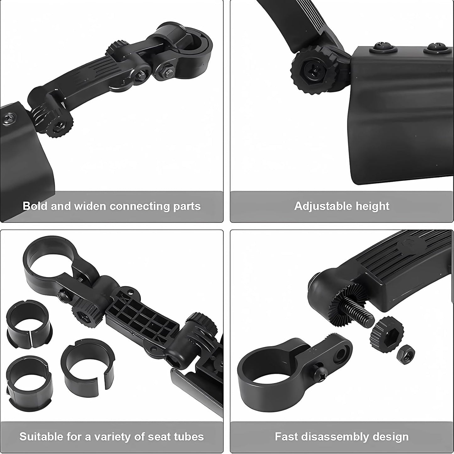 CNMTCCO Bike Mudguard Set, Portable Bicycle Cycling Front and Rear Mudguards, Adjustable Mud Guards for Road MTB Mountain Bike