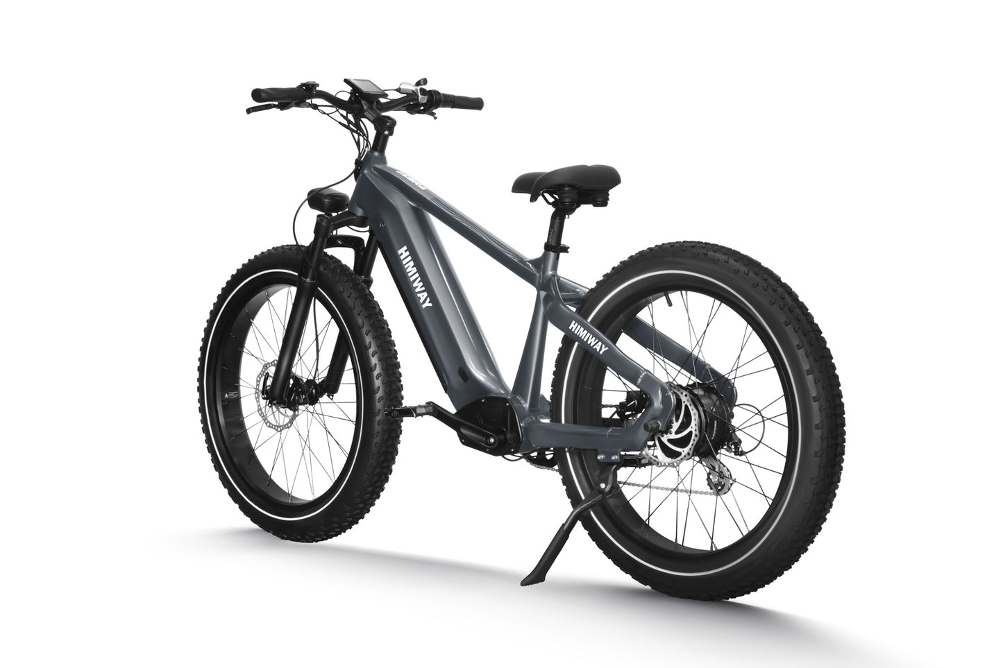 Himiway Zebra Electric E Bike (250W Rare Hub-Drive) back side view with stand