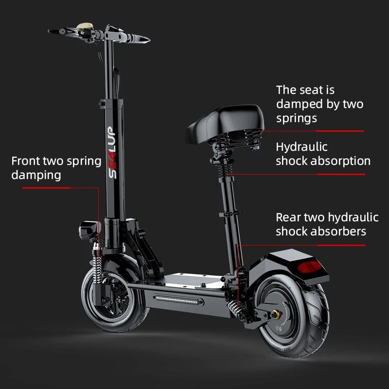 Information on Sealup Q7 electric scooter's suspension and damping
