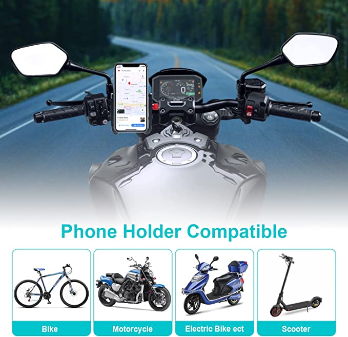 Universal Aluminum Phone holder bike view