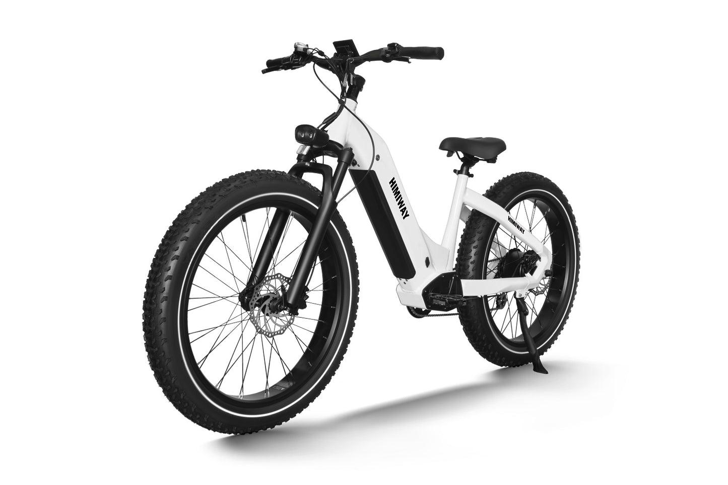 Himiway Zebra Step-Thru Electric Bike (250W Rare Hub Drive) front side view