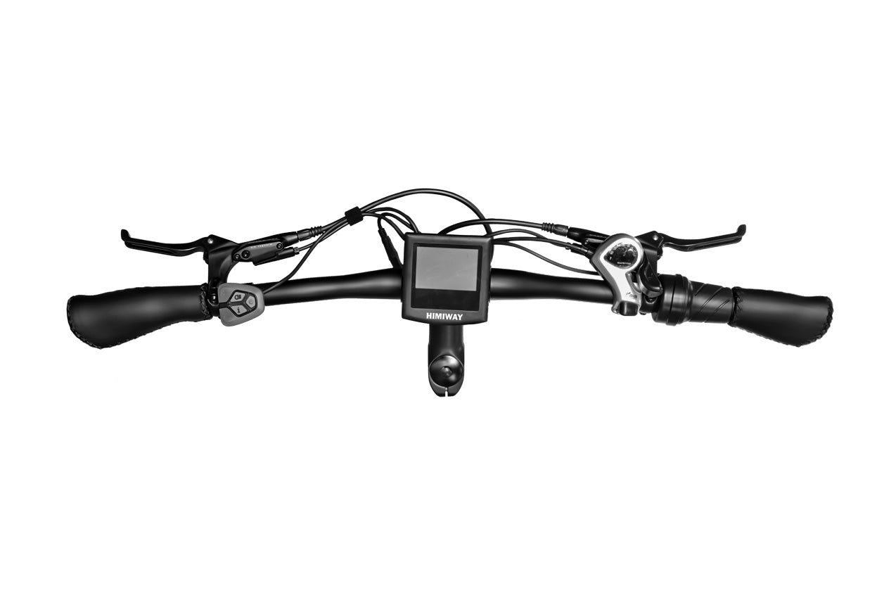 Himiway Zebra Step-Thru Electric Bike (250W Rare Hub Drive) handle bar with premium display 