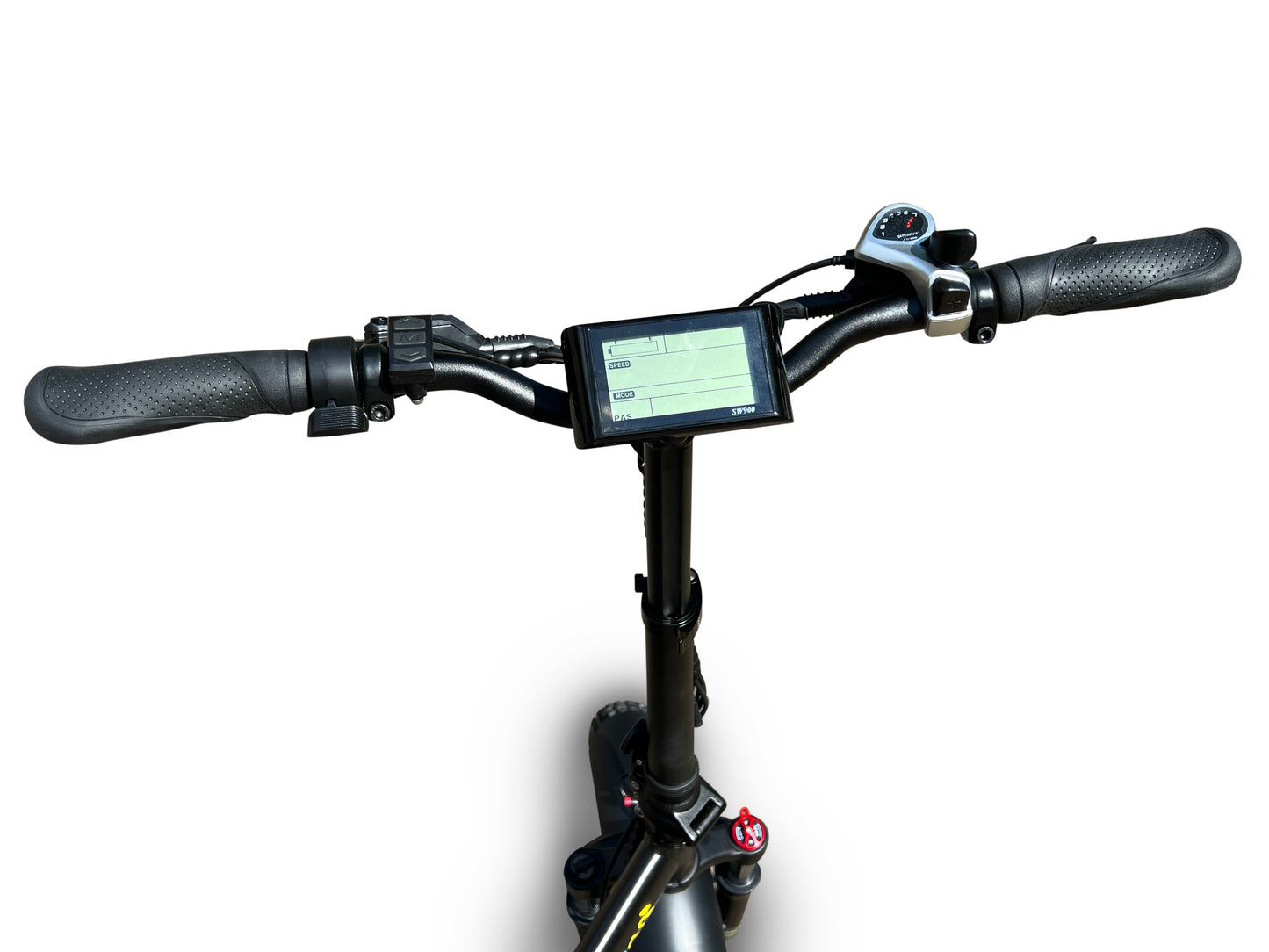 Allegro Electric Bike's sophisticated handlebar with digital display and controls