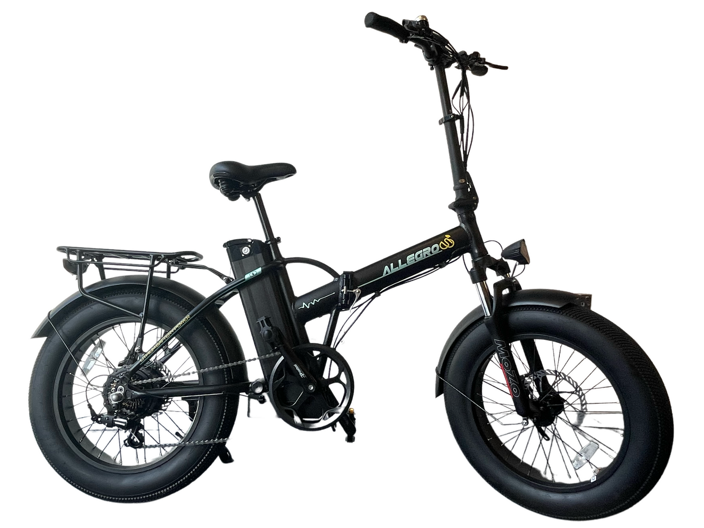 Full view of Allegro Electric Bike showcasing its design and electric features