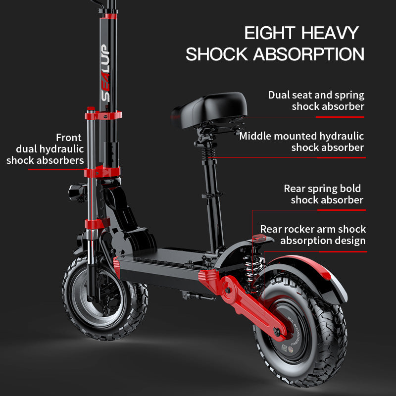omprehensive overview of the Sealup Electric Scooter q18's shock absorber features