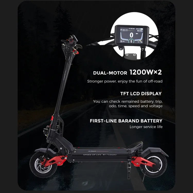 High-performance Miniwalker Tiger 10 Pro E Scooter display showcasing speed and voltage.